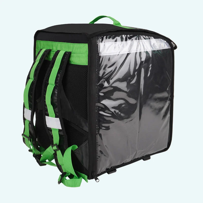 Guangzhou Fuliya Industry Co.,Ltd C-81361 Waterproof foldable double-shoulder thermal bag, keeps hot/cold 2-4 hrs, removable dividers, reflective strips, hot/cold zones – for delivery and picnics.