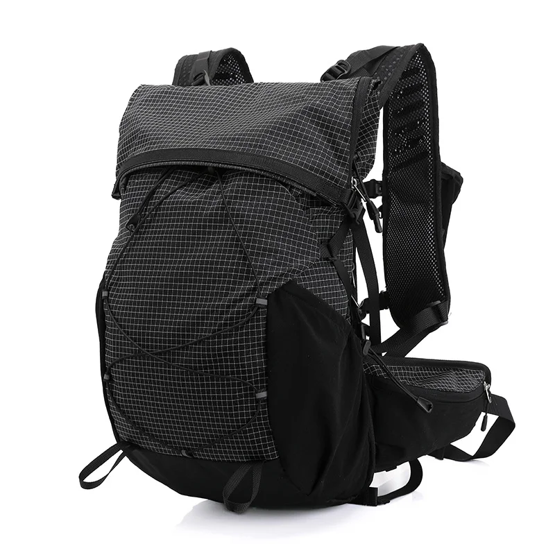Guangzhou Fuliya Industry Co.,Ltd C-81356 Lightweight outdoor pack (approx. 920g), water-repellent, stain-resistant, rain cover, hydration port, roll-top main compartment, breathable back - ideal for hiking, trekking, cycling.