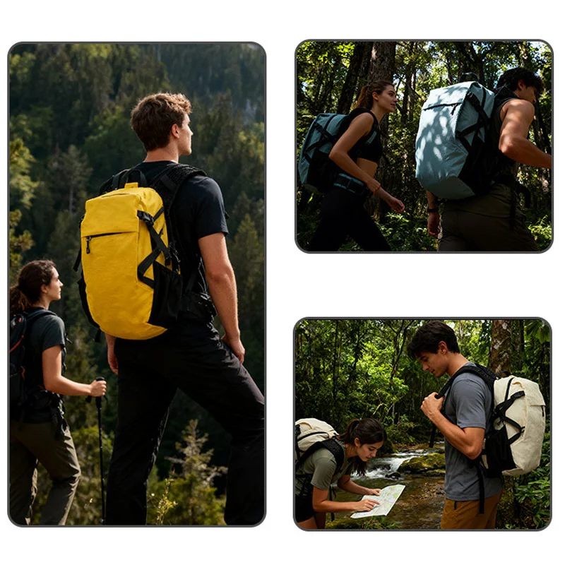 Guangzhou Fuliya Industry Co.,Ltd C-81357 Lightweight outdoor backpack, water-repellent and stain-resistant tech fabric, breathable back system, large capacity with organized multi-compartment storage - ideal for hiking, trekking, travel, and daily use.