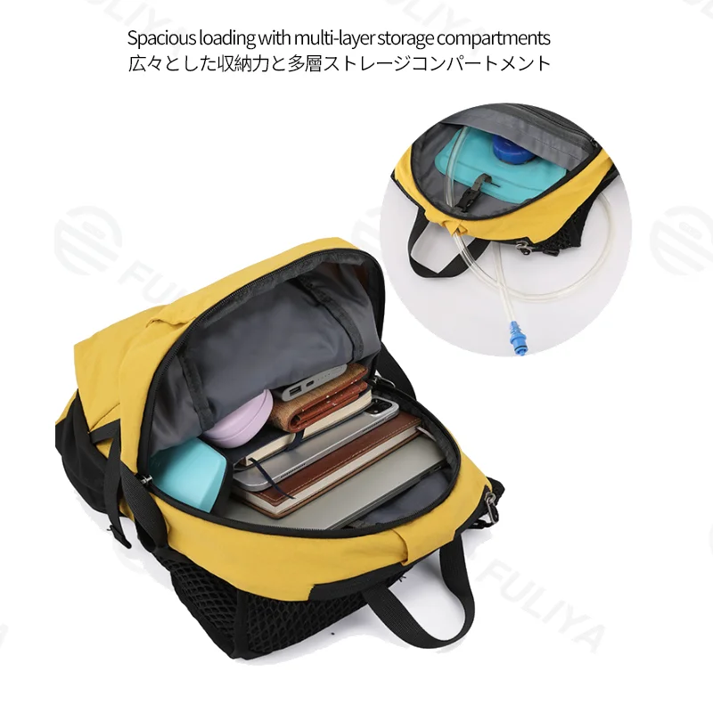 Guangzhou Fuliya Industry Co.,Ltd C-81357 Lightweight outdoor backpack, water-repellent and stain-resistant tech fabric, breathable back system, large capacity with organized multi-compartment storage - ideal for hiking, trekking, travel, and daily use.