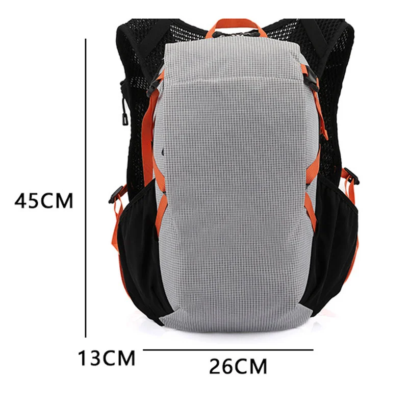 Guangzhou Fuliya Industry Co.,Ltd C-81358 Lightweight outdoor backpack breathable back system, built-in hydration compartment with outlet port, SOS whistle, water-resistant fabric, multi-pocket storage - ideal for hiking, trekking and travel.