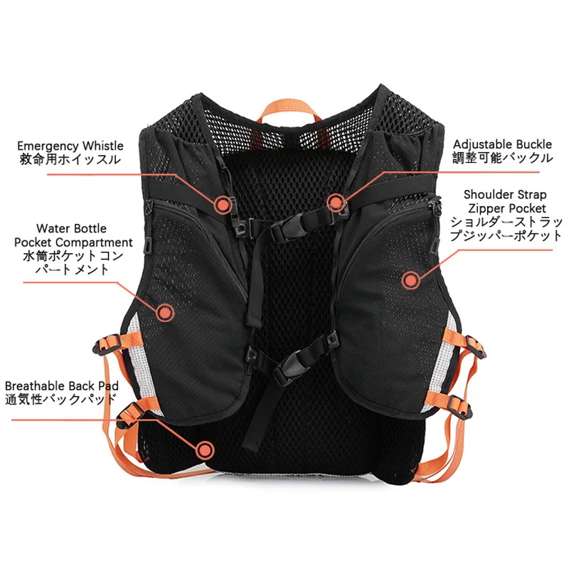 Guangzhou Fuliya Industry Co.,Ltd C-81358 Lightweight outdoor backpack breathable back system, built-in hydration compartment with outlet port, SOS whistle, water-resistant fabric, multi-pocket storage - ideal for hiking, trekking and travel.