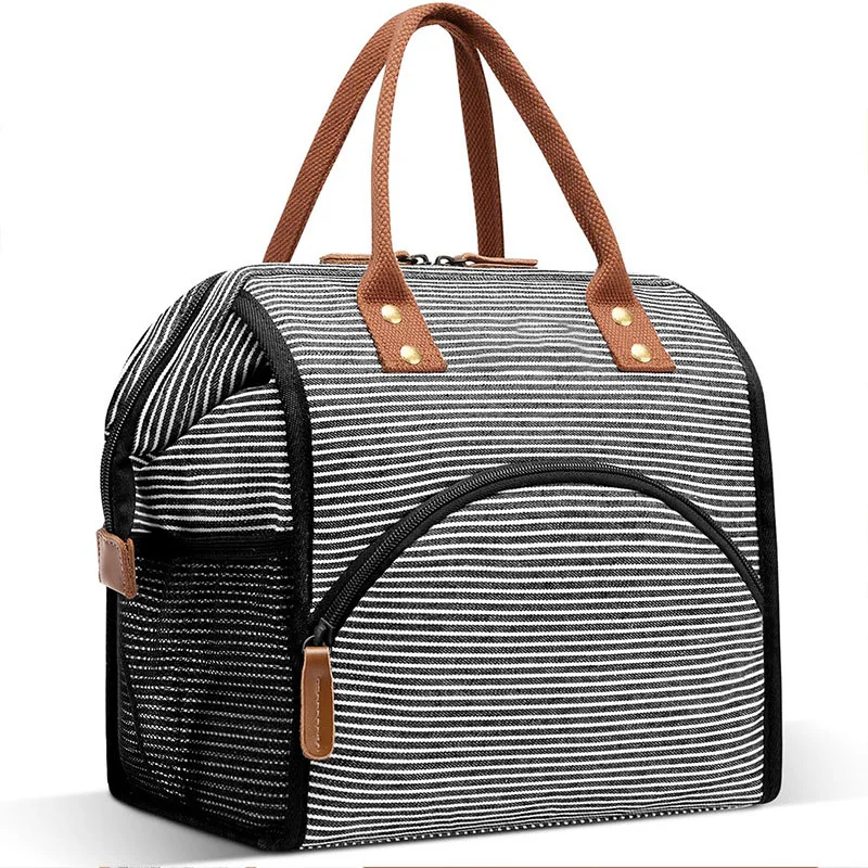 Guangzhou Fuliya Industry Co.,Ltd C-81359 Food-grade insulated lunch bag, keeps 6-12h hot/cold, leakproof and easy to clean, wide opening, side mesh pocket and multi-functional front pocket, compact - for office or outdoor.