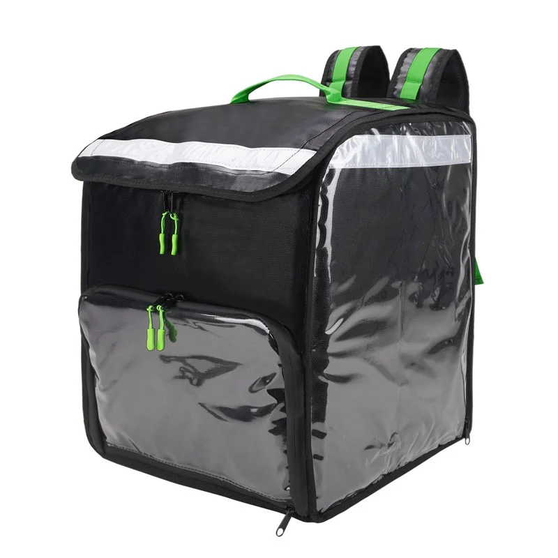 Guangzhou Fuliya Industry Co.,Ltd C-81361 Waterproof foldable double-shoulder thermal bag, keeps hot/cold 2-4 hrs, removable dividers, reflective strips, hot/cold zones – for delivery and picnics.