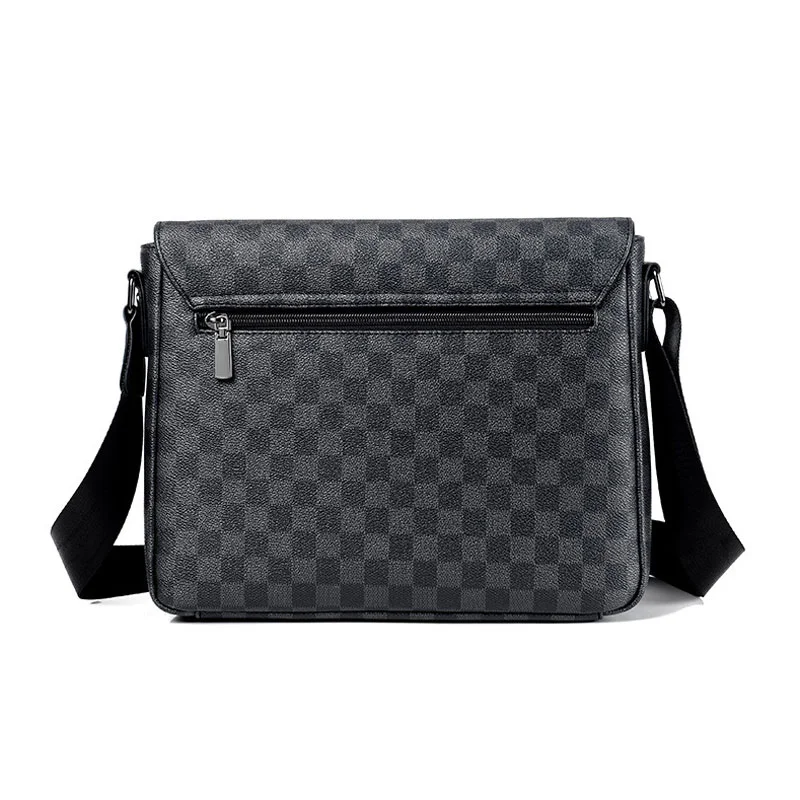 Guangzhou Fuliya Industry Co.,Ltd C-81367 Korean-style checkered crossbody bag, water-repellent, stain-resistant, multi-pockets, magnetic front pocket, adjustable strap, for business and casual.