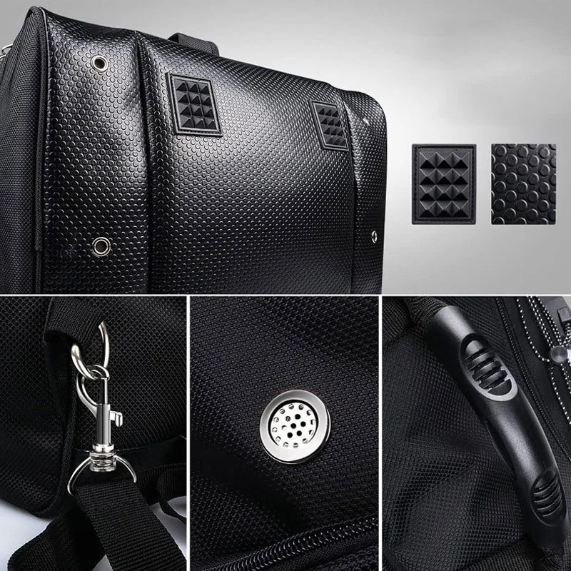 Guangzhou Fuliya Industry Co.,Ltd C-81371 Multi-functional ski backpack, waterproof boot compartments, spacious for helmet and gear, water-resistant and durable - for day trips or weekends.