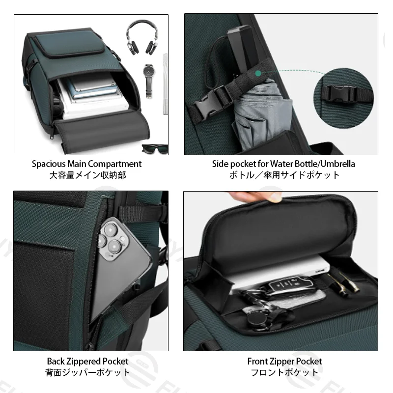 Guangzhou Fuliya Industry Co.,Ltd C-81460 This casual backpack has water-repellent fabric, a laptop compartment, multi-pockets, side pockets, a breathable back, and a trolley sleeve - ideal for commuting and travel.