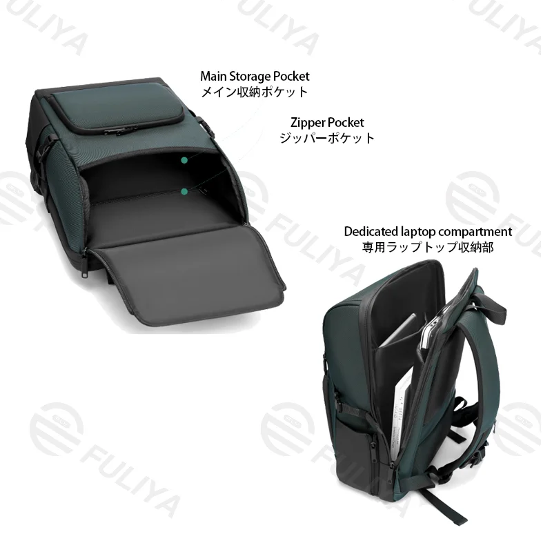 Guangzhou Fuliya Industry Co.,Ltd C-81460 This casual backpack has water-repellent fabric, a laptop compartment, multi-pockets, side pockets, a breathable back, and a trolley sleeve - ideal for commuting and travel.