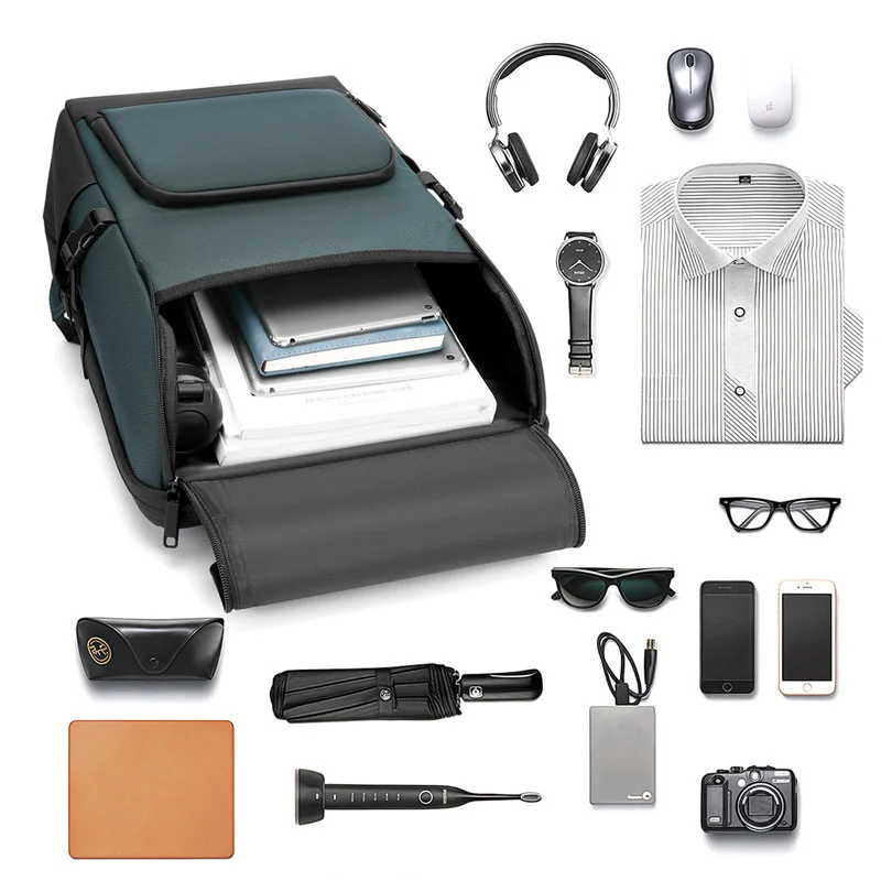 Guangzhou Fuliya Industry Co.,Ltd C-81460 This casual backpack has water-repellent fabric, a laptop compartment, multi-pockets, side pockets, a breathable back, and a trolley sleeve - ideal for commuting and travel.