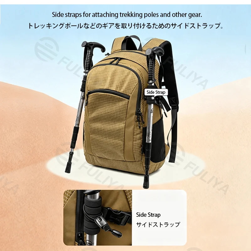 Guangzhou Fuliya Industry Co.,Ltd C-81463 Water-repellent, durable backpack with external attachments, large capacity, trolley sleeve, breathable back - for commuting, travel, and outdoor.