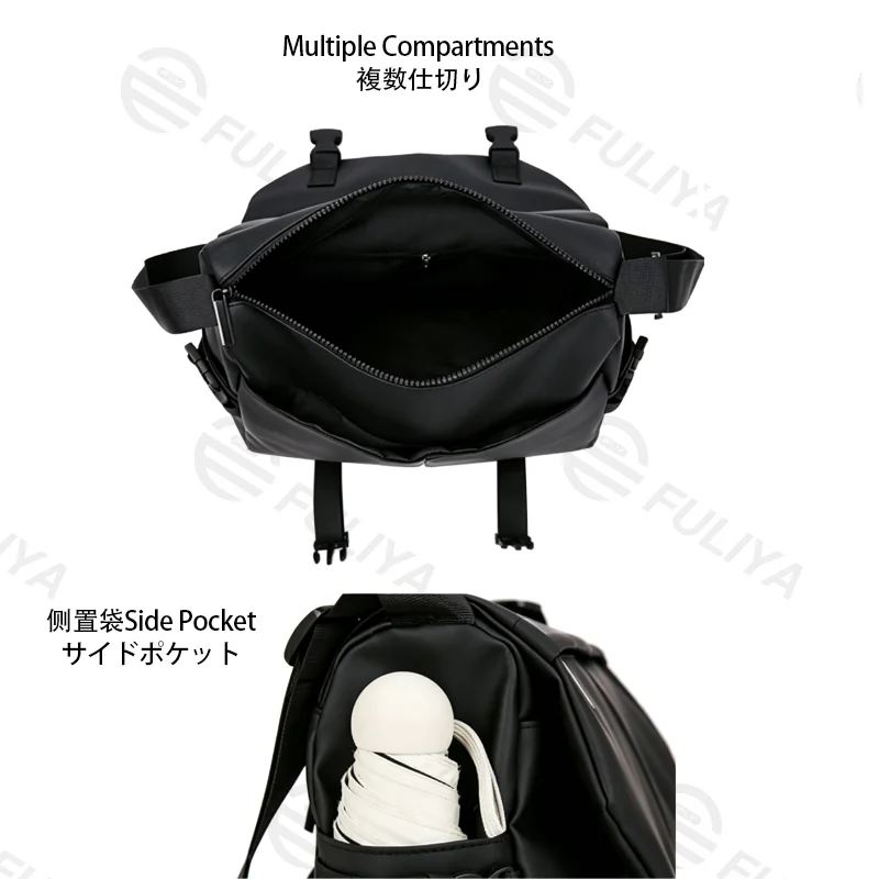 Guangzhou Fuliya Industry Co.,Ltd C-81471 PU color-block men's crossbody bag, large capacity, water-repellent, wear-resistant, with thickened cushioned adjustable strap - ideal for commuting and casual.