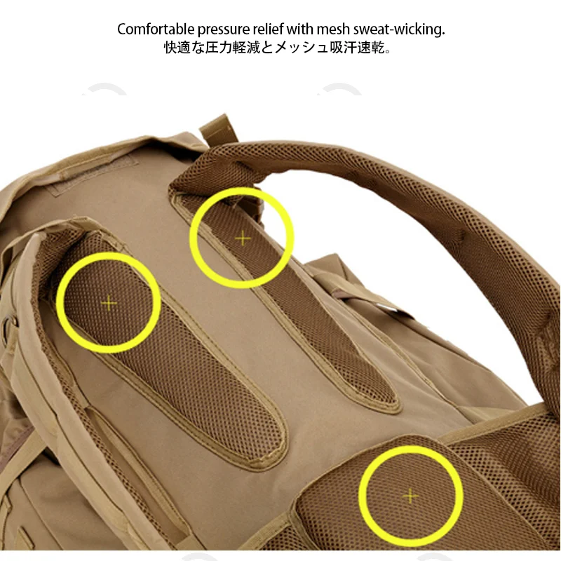 Guangzhou Fuliya Industry Co.,Ltd C-81472 This tactical pack features 600D wear-resistant waterproof fabric, a 5-point harness, large capacity, and a breathable back, suitable for tactical, hunting, and climbing.