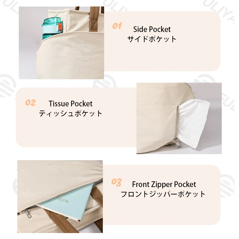 Guangzhou Fuliya Industry Co.,Ltd C-81474 Water-repellent mommy bag with insulated bottle pocket, large capacity, trolley strap, shoulder/crossbody - easy for baby outings.
