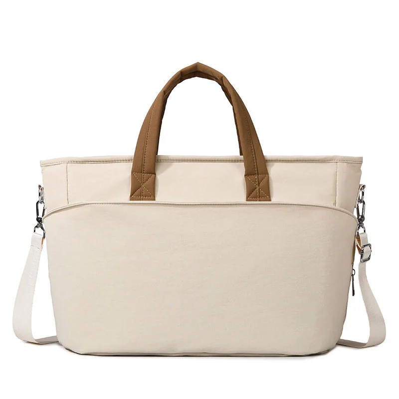Guangzhou Fuliya Industry Co.,Ltd C-81474 Water-repellent mommy bag with insulated bottle pocket, large capacity, trolley strap, shoulder/crossbody - easy for baby outings.