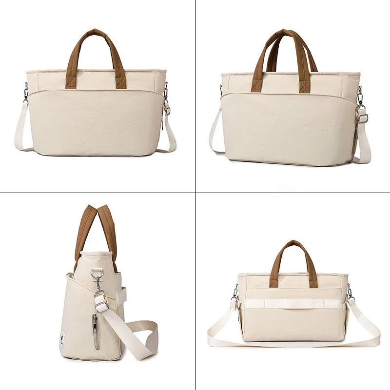 Guangzhou Fuliya Industry Co.,Ltd C-81474 Water-repellent mommy bag with insulated bottle pocket, large capacity, trolley strap, shoulder/crossbody - easy for baby outings.