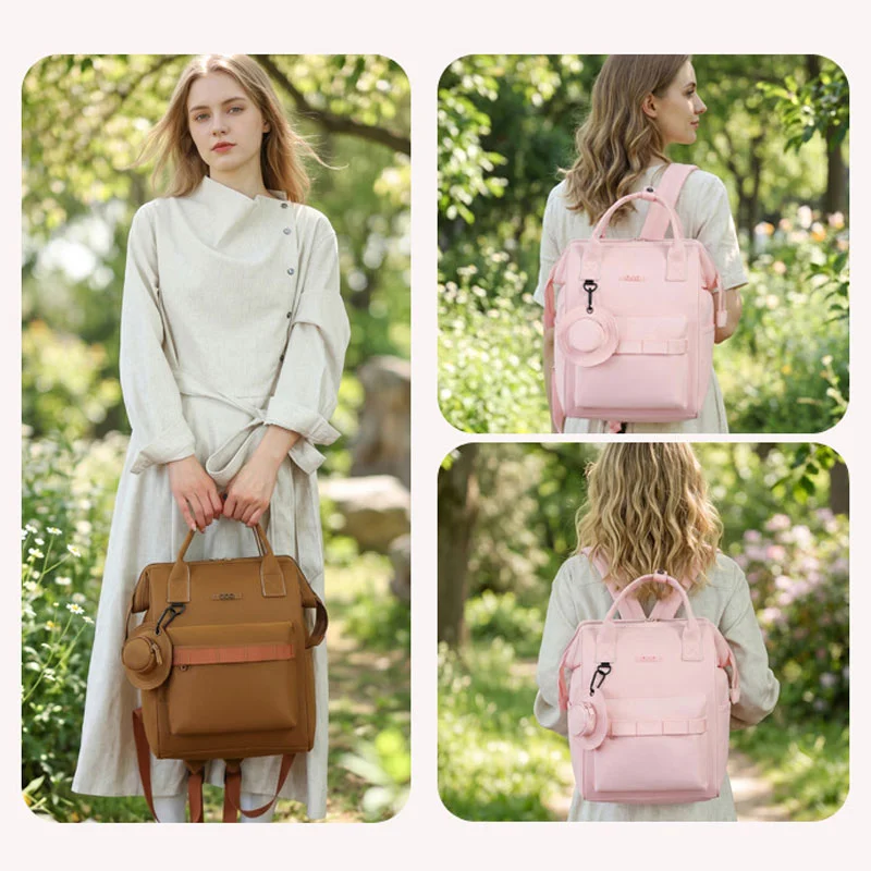 Guangzhou Fuliya Industry Co.,Ltd C-81475 Simple mommy backpack, water-repellent and breathable fabric, hidden rear pocket for valuables, built-in foil insulated pouch, large capacity with multiple compartments - easy for outings.