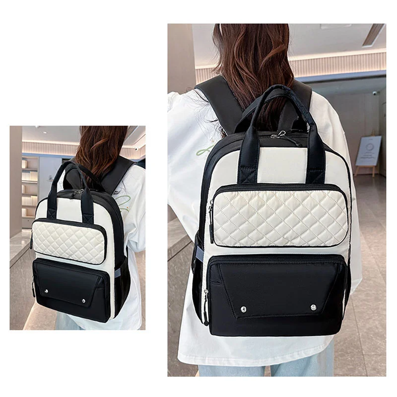 Guangzhou Fuliya Industry Co.,Ltd C-81476 This mommy bag has wet/dry pocket, insulated bottle compartment, trolley strap, comfy straps, and large capacity - great for outings.