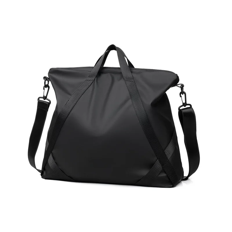 Guangzhou Fuliya Industry Co.,Ltd C-81403 This nylon & PU leather bag is water-repellent, large-capacity for a laptop, with comfortable handle and detachable shoulder strap - perfect for commuting, business, and school.