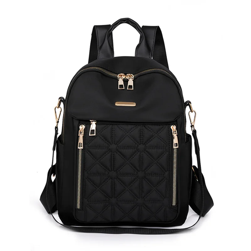 Guangzhou Fuliya Industry Co.,Ltd C-81003 Women's casual backpack, water-resistant, dirt-resistant Oxford fabric, large capacity, front zipper pocket, side pocket, back pocket, and comfortable handle - for commuting, travel, and daily use.