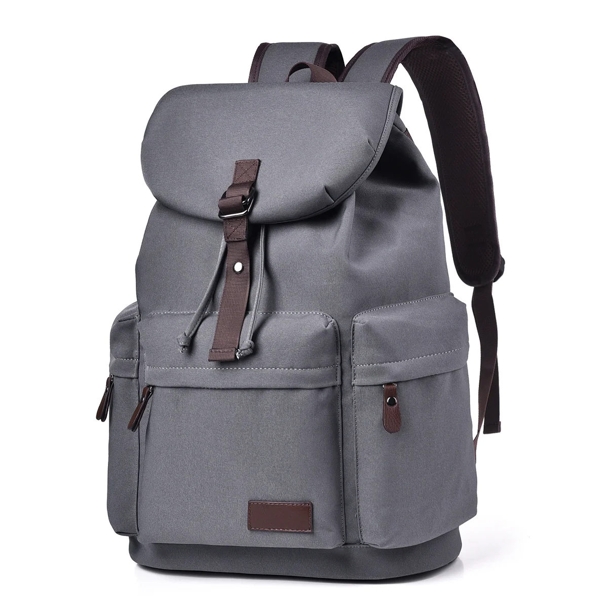 Guangzhou Fuliya Industry Co.,Ltd C-81106 Canvas backpack, waterproof fabric, large capacity with compartments, drawstring closure, magnetic buckle, front/back/side pockets, and comfortable handle - luggage strap for commuting, business, and school.