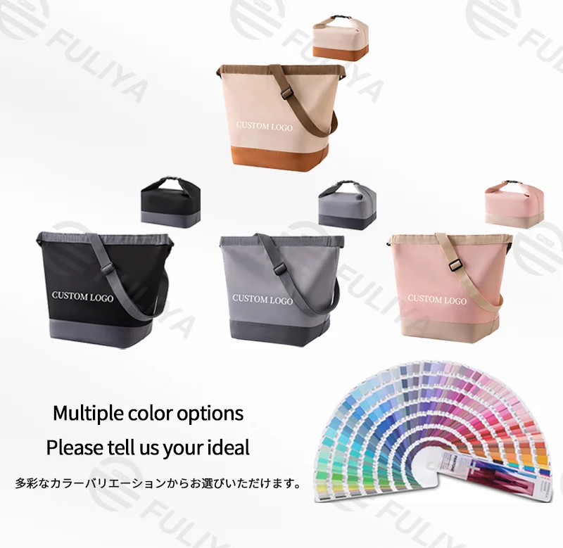 Guangzhou Fuliya Industry Co.,Ltd C-81109 Crossbody hand-carry lunch bag, 3-layer thickened insulation, waterproof fabric, anti-slip shoulder strap, and comfortable handle - crossbody or hand carry for office, picnics, and travel.