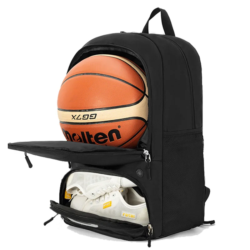 Guangzhou Fuliya Industry Co.,Ltd C-81110 Sports basketball backpack, waterproof fabric, large capacity, separate shoe and ball compartments, laptop compartment, and adjustable strap, customizable logo - for training, travel, and school.
