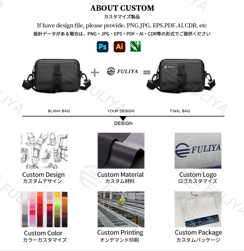 Guangzhou Fuliya Industry Co.,Ltd C-81113 Men's crossbody bag, water-resistant, large capacity, front compartment, back pocket, and adjustable strap - hand, shoulder, or crossbody carry for business, commuting, and daily use.