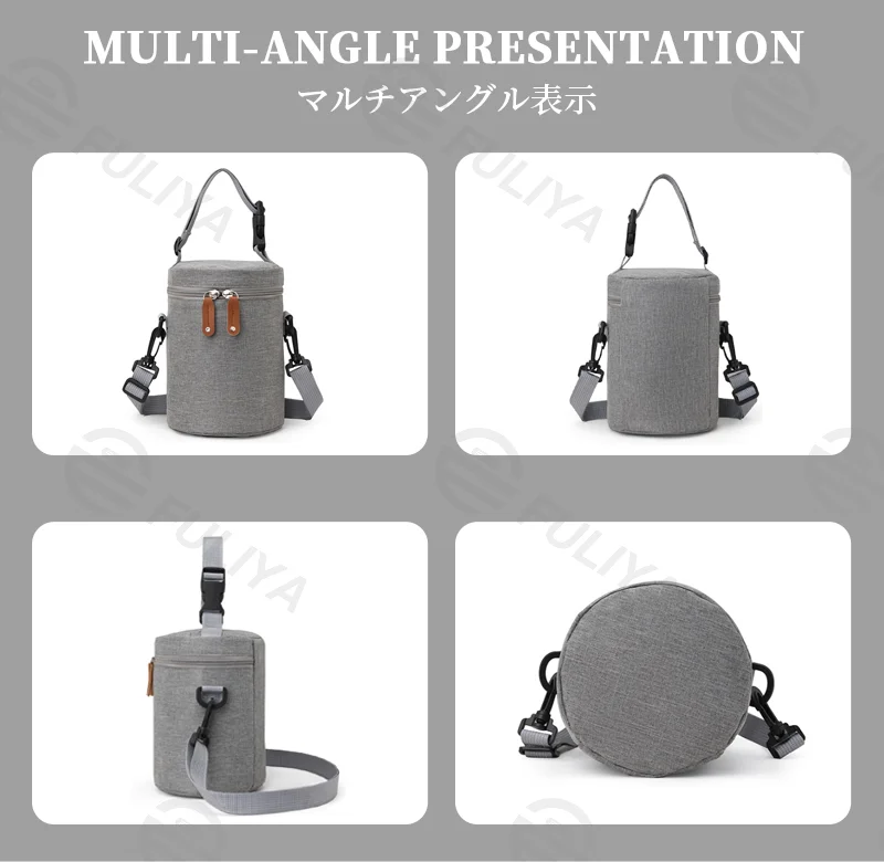 Guangzhou Fuliya Industry Co.,Ltd C-81131 Portable mommy insulated bag, water-resistant, large capacity, foil insulation, inner zipper pocket, detachable hook, and adjustable strap - hand, crossbody, or stroller carry for baby outings and pumping.
