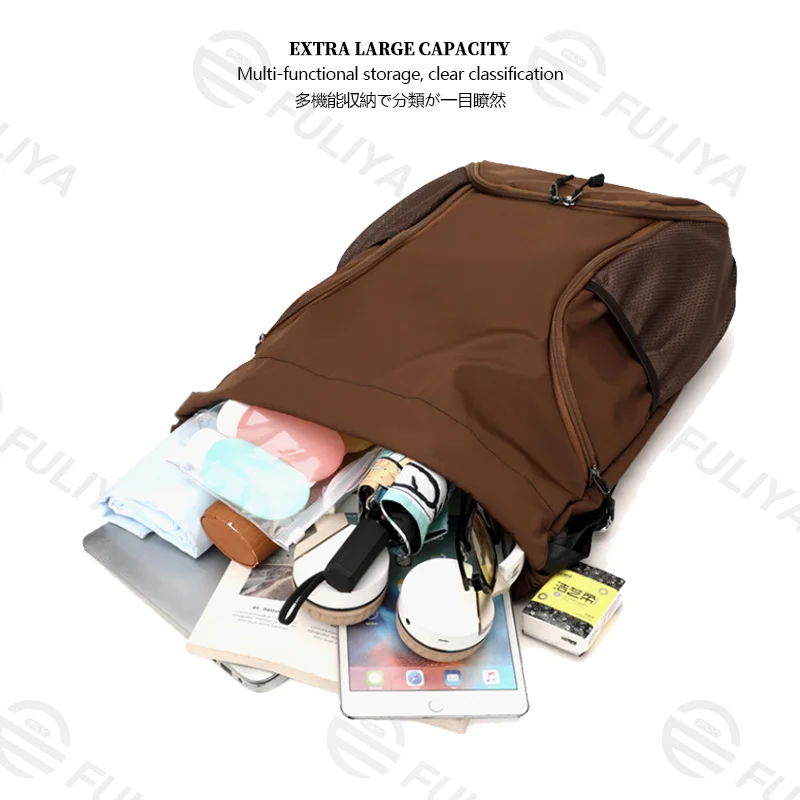 Guangzhou Fuliya Industry Co.,Ltd C-81135 Sports drawstring backpack, water-resistant, large capacity, shoe compartment, ball compartment, side pocket, and adjustable buckle - hand, shoulder, or backpack carry for basketball, soccer, fitness, and travel.