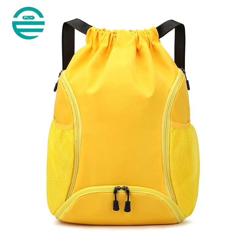 Guangzhou Fuliya Industry Co.,Ltd C-81135 Sports drawstring backpack, water-resistant, large capacity, shoe compartment, ball compartment, side pocket, and adjustable buckle - hand, shoulder, or backpack carry for basketball, soccer, fitness, and travel.