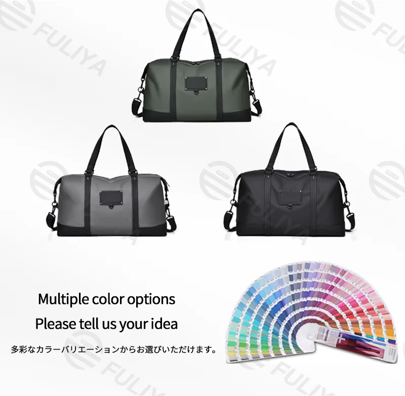 Guangzhou Fuliya Industry Co.,Ltd C-81141 Large-capacity travel gym bag, water-resistant, multi-layer storage, wet/dry pocket, adjustable strap, detachable hook, and luggage sleeve - for travel, fitness, and business trips.