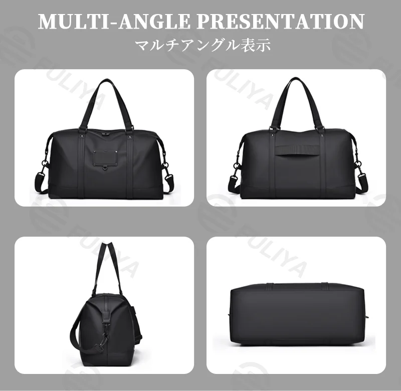Guangzhou Fuliya Industry Co.,Ltd C-81141 Large-capacity travel gym bag, water-resistant, multi-layer storage, wet/dry pocket, adjustable strap, detachable hook, and luggage sleeve - for travel, fitness, and business trips.