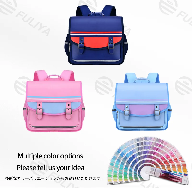 Guangzhou Fuliya Industry Co.,Ltd C-81152 Primary school horizontal backpack, water-resistant, large capacity, S-curve straps, spine-protection chest strap, thickened back padding, 3D heat dissipation, and 360° reflective design - for ages 6-12.