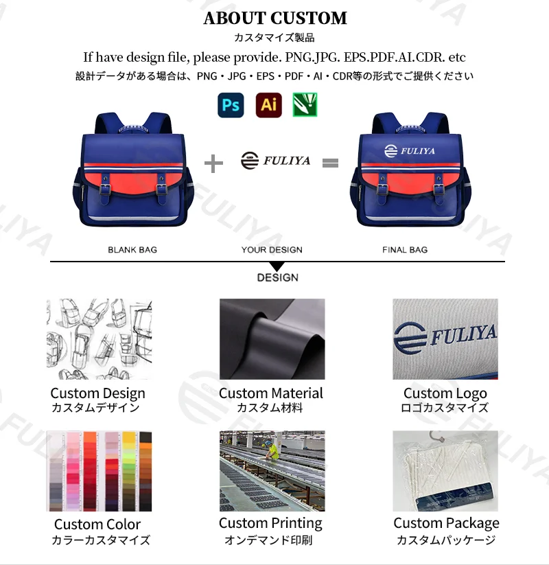 Guangzhou Fuliya Industry Co.,Ltd C-81152 Primary school horizontal backpack, water-resistant, large capacity, S-curve straps, spine-protection chest strap, thickened back padding, 3D heat dissipation, and 360° reflective design - for ages 6-12.