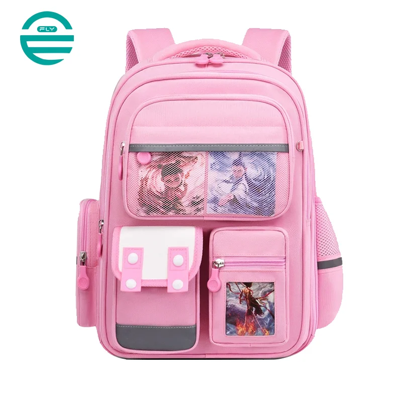Guangzhou Fuliya Industry Co.,Ltd C-81154 Primary school backpack, water-resistant, lightweight and pressure-reducing, large capacity, front/side/inner pockets, adjustable strap, and breathable mesh back panel - for grades 1-6.