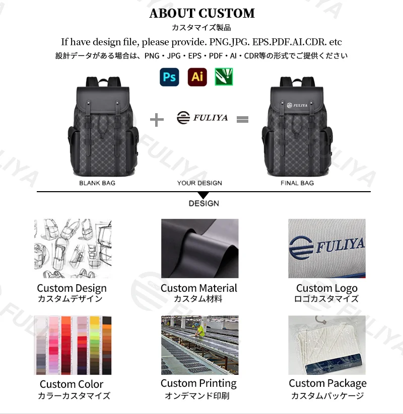 Guangzhou Fuliya Industry Co.,Ltd C-81155 Large-capacity business backpack, PVC water-resistant, multi-layer storage, laptop compartment, magnetic buckle, triangular reinforcement, and luggage strap - for commuting, business trips, and travel.