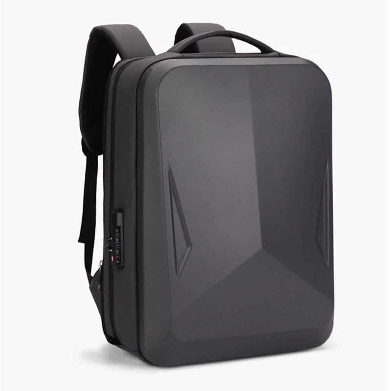 Guangzhou Fuliya Industry Co.,Ltd C-81158 Hard-shell laptop backpack, large capacity, laptop compartment, side expansion zipper (+10cm), sternum strap, breathable mesh back panel, and luggage strap - for commuting, short trips, and gaming.