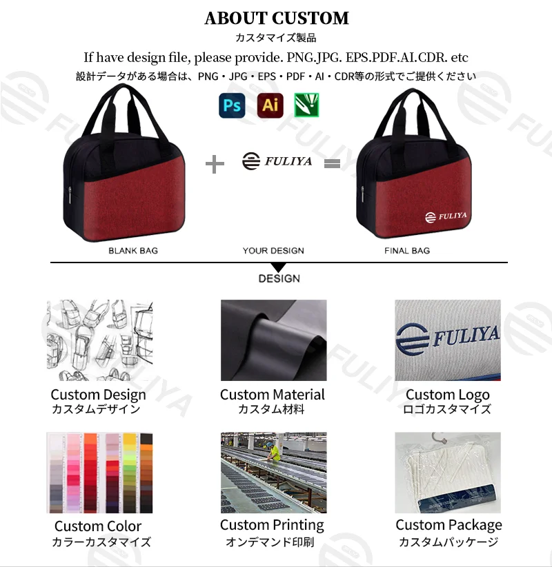 Guangzhou Fuliya Industry Co.,Ltd C-81161 Portable insulated lunch bag, aluminum foil lining, water-resistant, high load-bearing, reinforced handles, and smooth zipper - for school, office, and daily meals.