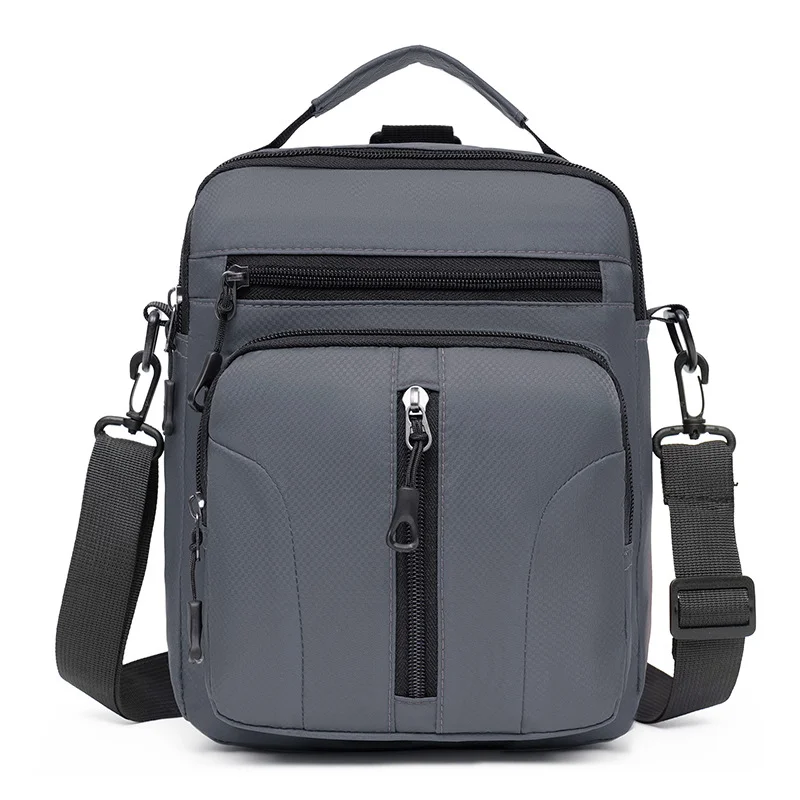 Guangzhou Fuliya Industry Co.,Ltd C-81163 Multi-pocket shoulder/crossbody bag, wear-resistant Oxford fabric, lightweight, hidden back zipper pocket, D-ring, detachable hook, and adjustable strap - for commuting, travel, and daily use.