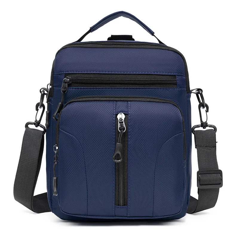 Guangzhou Fuliya Industry Co.,Ltd C-81163 Multi-pocket shoulder/crossbody bag, wear-resistant Oxford fabric, lightweight, hidden back zipper pocket, D-ring, detachable hook, and adjustable strap - for commuting, travel, and daily use.