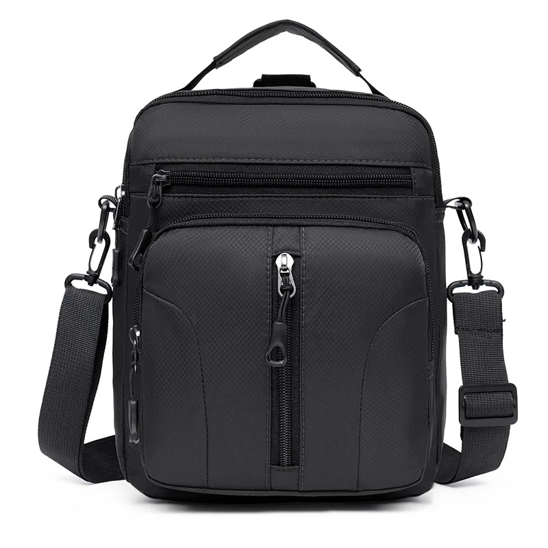 Guangzhou Fuliya Industry Co.,Ltd C-81163 Multi-pocket shoulder/crossbody bag, wear-resistant Oxford fabric, lightweight, hidden back zipper pocket, D-ring, detachable hook, and adjustable strap - for commuting, travel, and daily use.