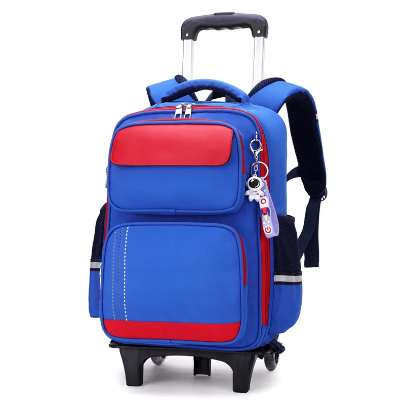 Guangzhou Fuliya Industry Co.,Ltd C-81164 Primary school wheeled backpack, 3D spine protection, large capacity, aluminum handle and 6-wheel stair-climbing system - detachable for backpack, shoulder, or tote use, for grades 1-6.