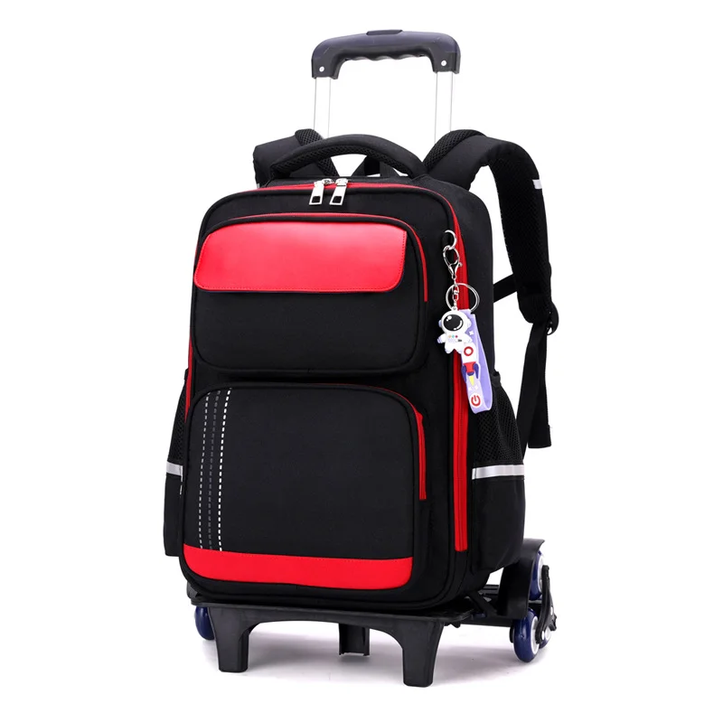 Guangzhou Fuliya Industry Co.,Ltd C-81164 Primary school wheeled backpack, 3D spine protection, large capacity, aluminum handle and 6-wheel stair-climbing system - detachable for backpack, shoulder, or tote use, for grades 1-6.