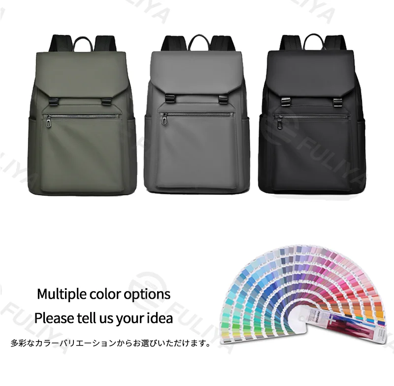 広州富麗雅実業有限会社  C-81167 カジュアルファッションリュック、撥水・防傷、大容量多層収納、前面ジッパーポケット、サイドポケット、調節バックル、スーツケース固定ストラップ - 通勤・旅行・アウトドアに。