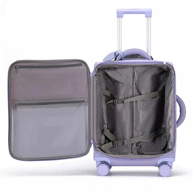 Guangzhou Fuliya Industry Co.,Ltd C-81169 Ultra-light trolley luggage, waterproof nylon, one-touch aluminum handle, USB port, combination lock, silent spinner wheels, wet/dry compartment, and 1:9 open ratio - for boarding and short trips.
