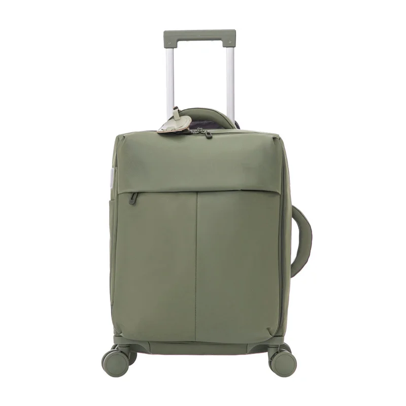 Guangzhou Fuliya Industry Co.,Ltd C-81170 Ultra-light trolley luggage, waterproof nylon, one-touch aluminum handle, USB port, combination lock, silent spinner wheels, and 1:9 open ratio - for boarding and short trips.