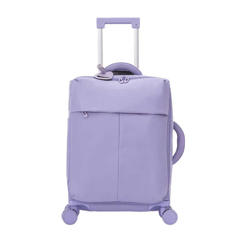 Guangzhou Fuliya Industry Co.,Ltd C-81170 Ultra-light trolley luggage, waterproof nylon, one-touch aluminum handle, USB port, combination lock, silent spinner wheels, and 1:9 open ratio - for boarding and short trips.