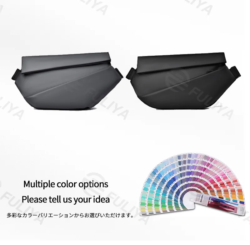 Guangzhou Fuliya Industry Co.,Ltd C-81177  Men's crossbody chest bag, water-resistant, large capacity, magnetic snap, retractable keychain, front/back zipper pockets, tripod strap, bottle holder, and luggage strap - for commuting, travel, and outdoor.