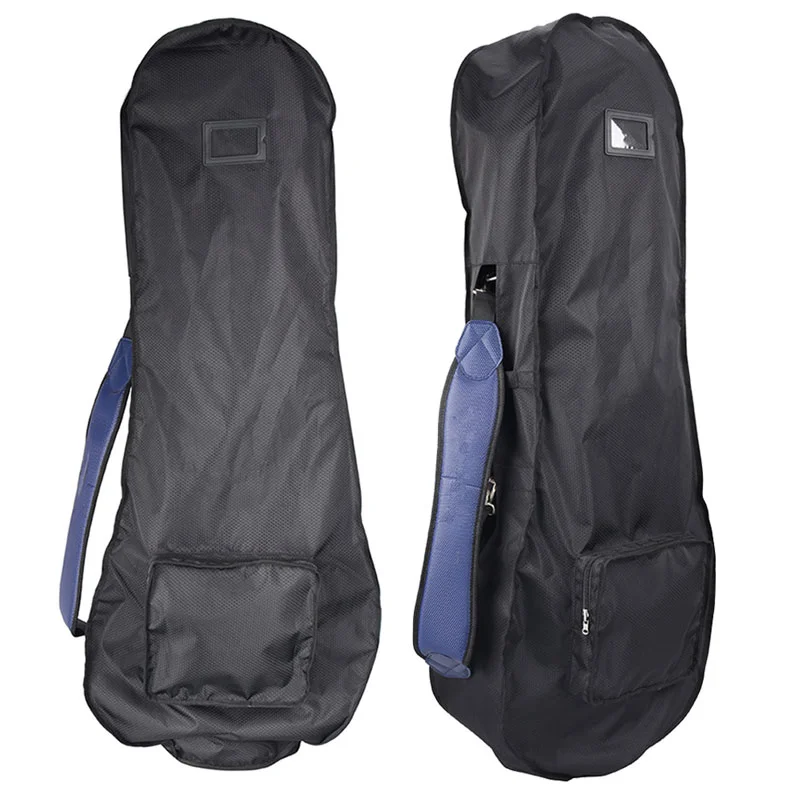 Guangzhou Fuliya Industry Co.,Ltd C-81182 Golf bag dust cover, water-resistant, non-slip rubber base, lockable handles, snap buckle, front zipper pocket, and internal adjustable strap - for travel, outdoor, and daily protection.