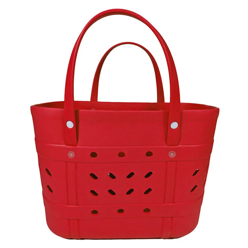 Guangzhou Fuliya Industry Co.,Ltd C-81187 EVA beach tote bag, waterproof and easy to clean, extra-large capacity and ultra-lightweight, with 3D hole decoration and DIY customization - for beach, surfing, swimming, and daily use.